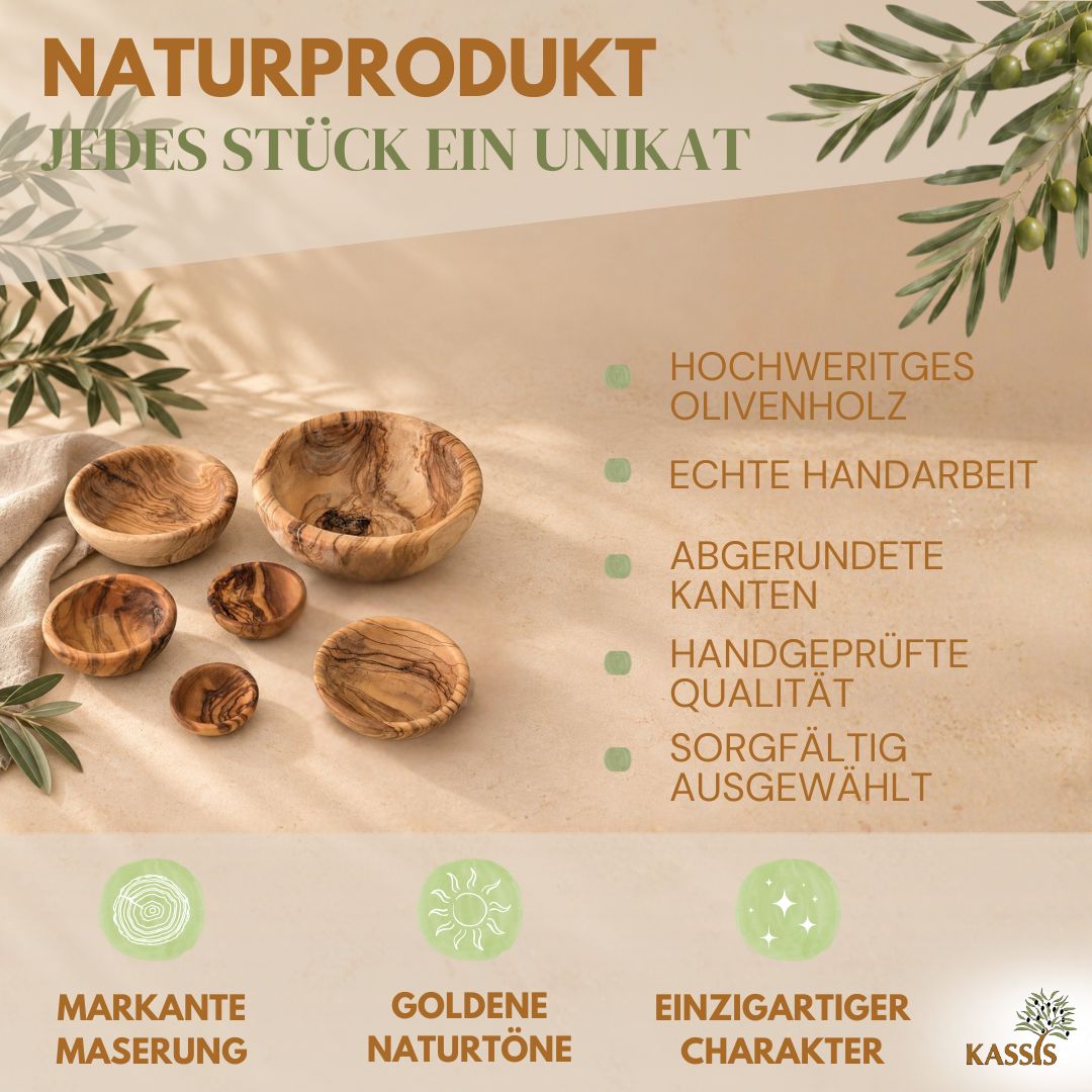 Schalenset aus Olivenholz | Holzschalen zum Servieren & Snacken-1