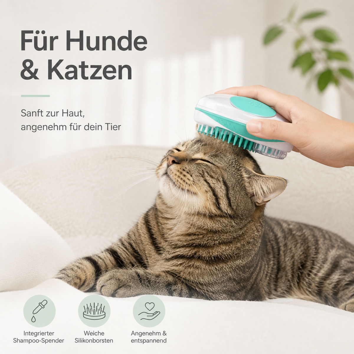 EVRILO Groom – Fellpflege- & Badebürste für Hunde und Katzen