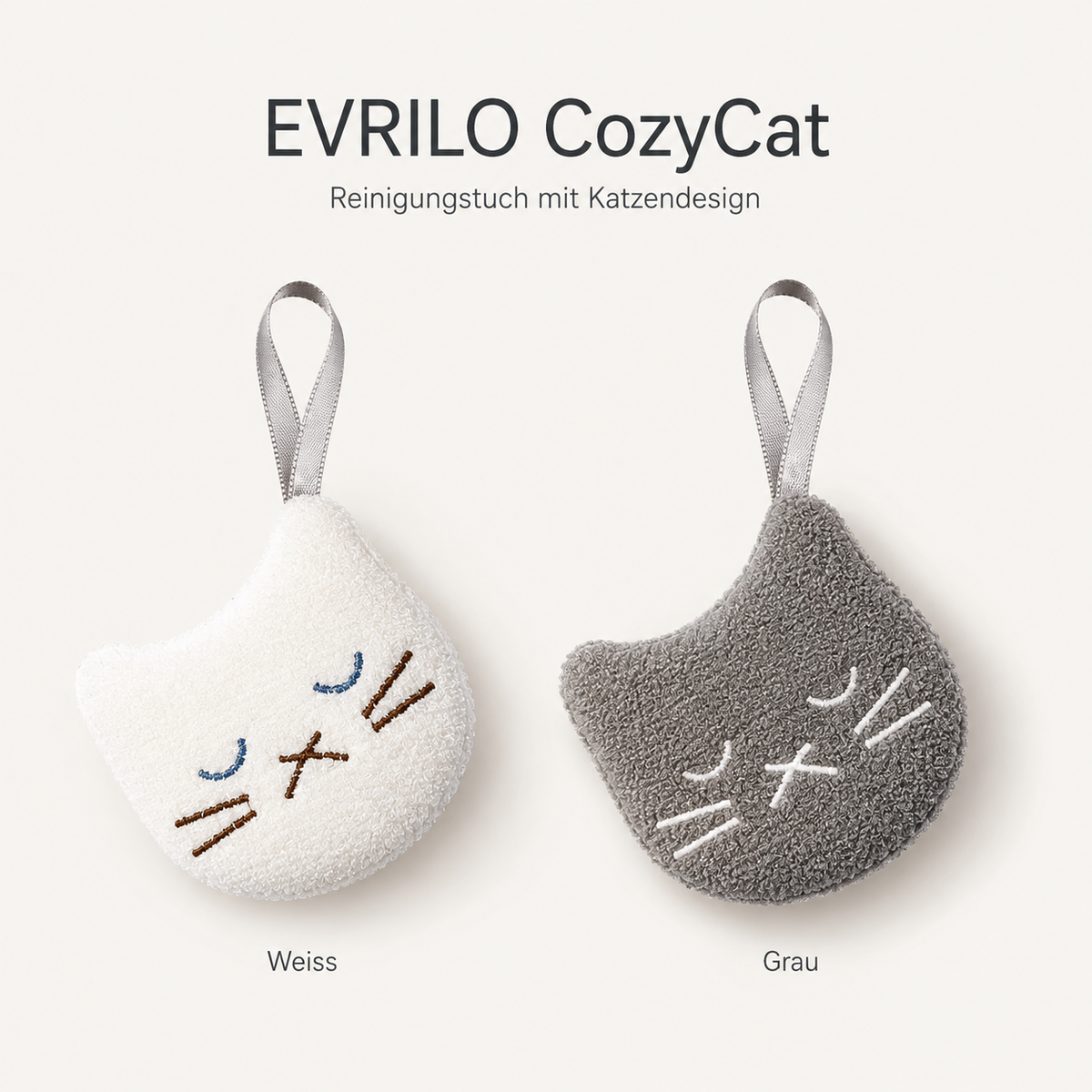 EVRILO CozyCat – Reinigungstuch mit Katzendesign