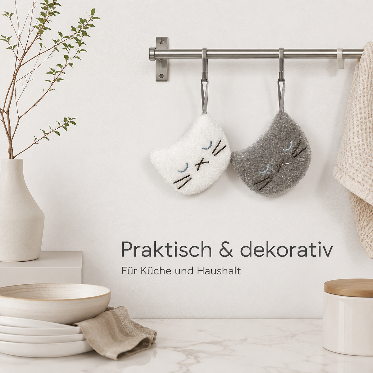 EVRILO CozyCat – Reinigungstuch mit Katzendesign