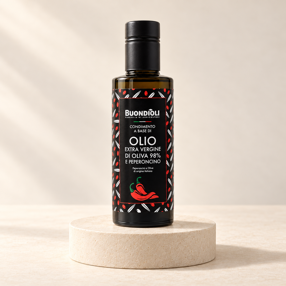 BuondiOli – Olivenöl mit Chili 250 ml – Evrilo Produktfoto