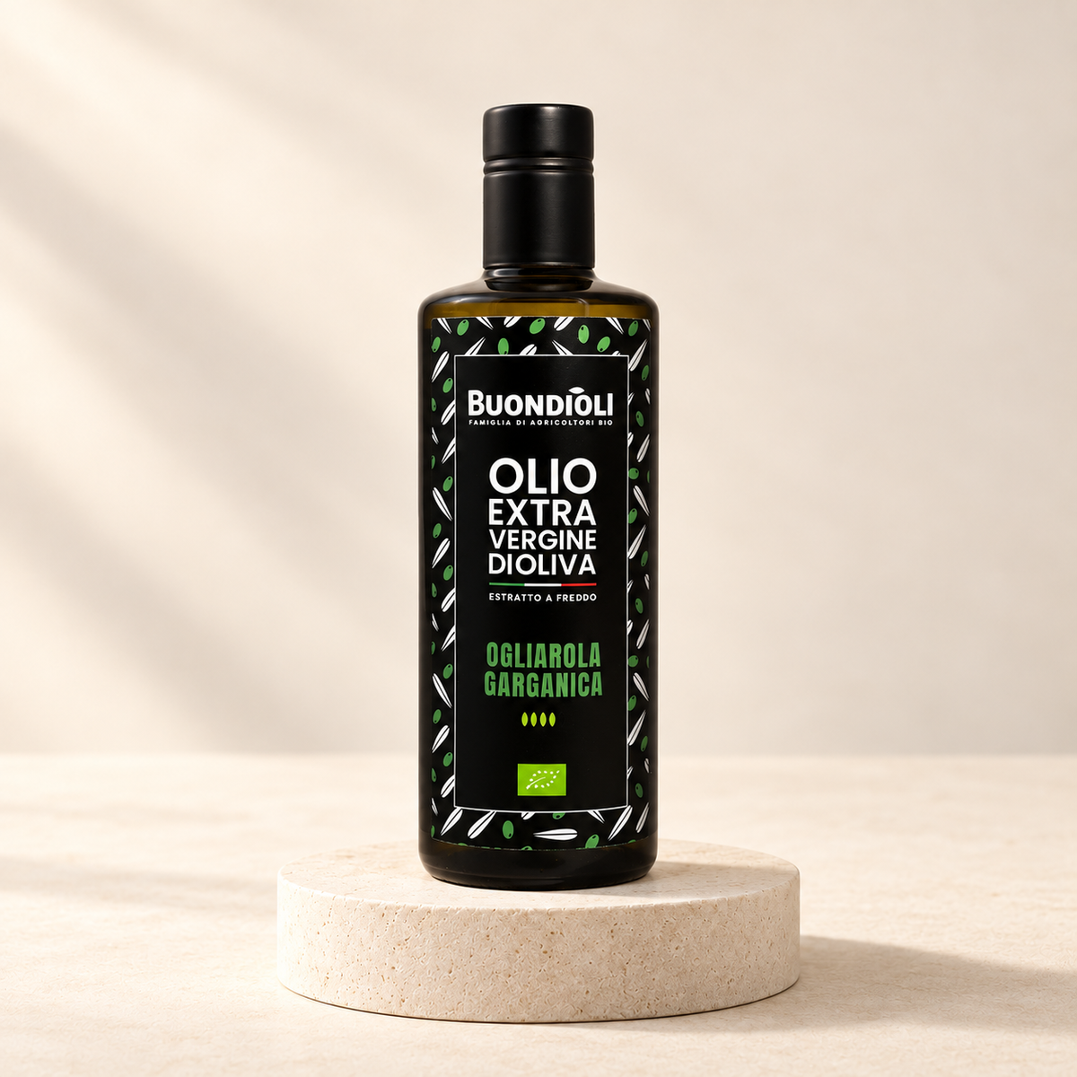 BuondiOli – Bio-Olivenöl Ogliarola Garganica 500 ml – Evrilo Produktfoto