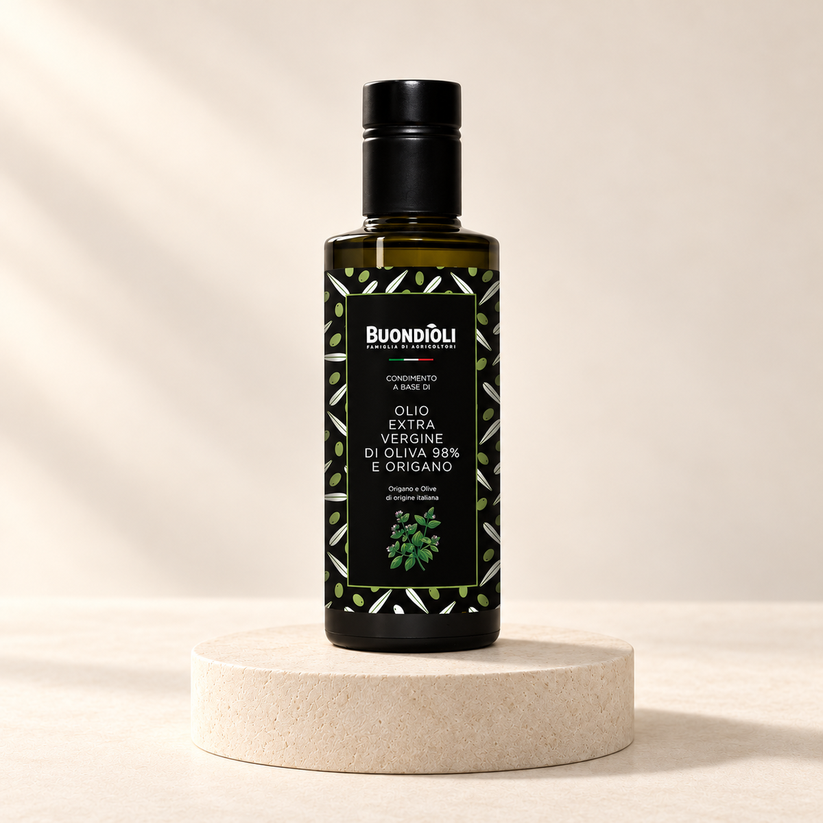 BuondiOli – Olivenöl mit Oregano 250 ml – Evrilo Produktfoto