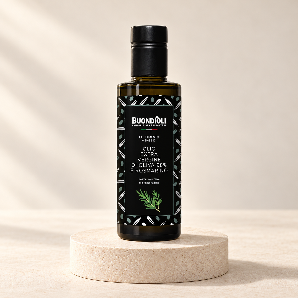 BuondiOli – Olivenöl mit Rosmarin 250 ml – Evrilo Produktfoto